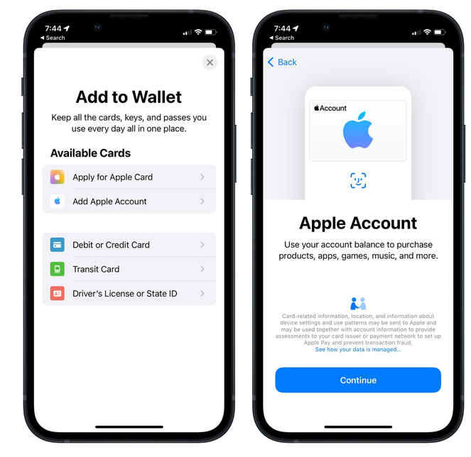 布尔津苹果手机维修分享iOS 15.5钱包App如何添加 Apple 账户 
