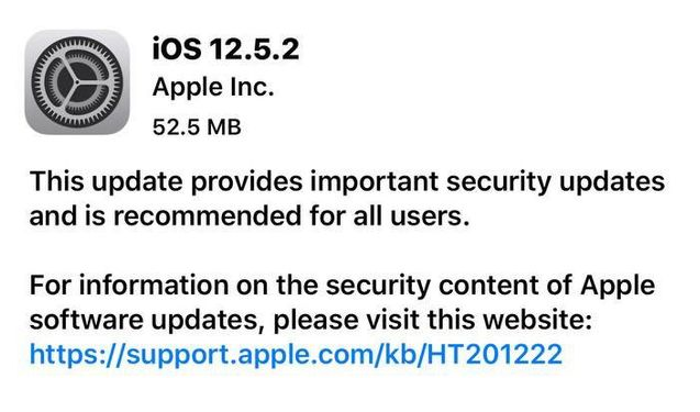 布尔津苹果手机维修分享iOS12.5.2发布，建议所有老苹果用户安装 